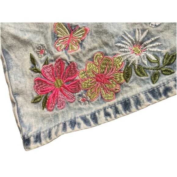 Girls Denim Overall Floral Jumper/Dress Size 4T  Cottagecore, Whimsical - Picture 15 of 16